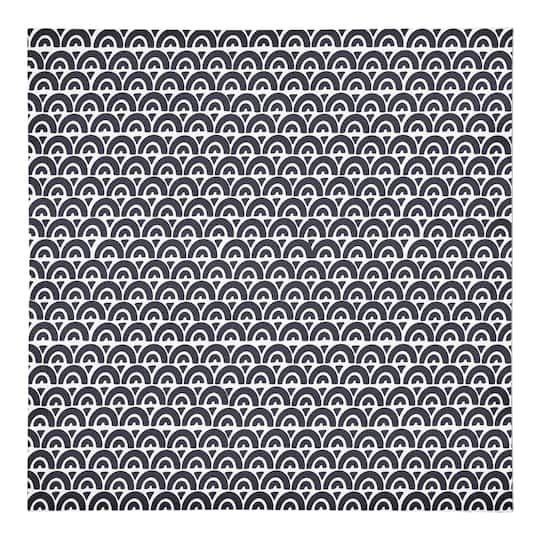 Navy Wavy Arch 10" x 10" Cotton Twill Napkin